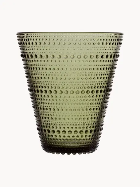 Skleněná váza Kastehelmi, V 15 cm, Sklo, Zelená, transparentní, Ø 14 cm, V 15 cm