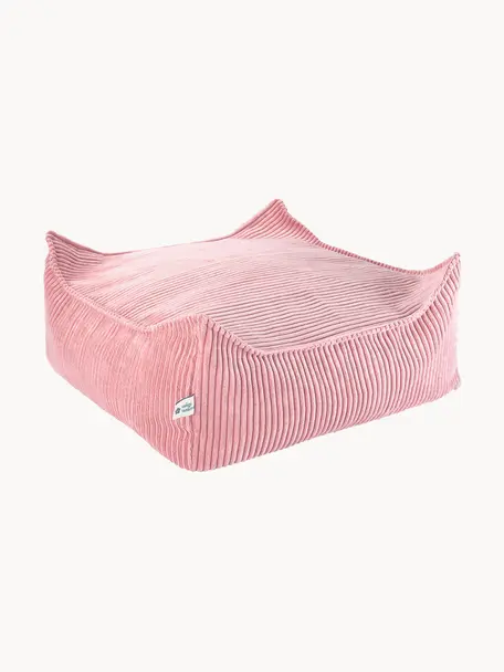 Coussin de sol en velours côtelé pour enfant Sugar, Velours côtelé vieux rose, larg. 60 x prof. 60 cm