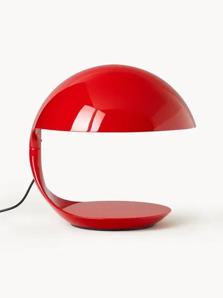 Lampada da tavolo con paralume girevole Cobra, Plastica laccata, Rosso, Ø 40 x Alt. 40 cm