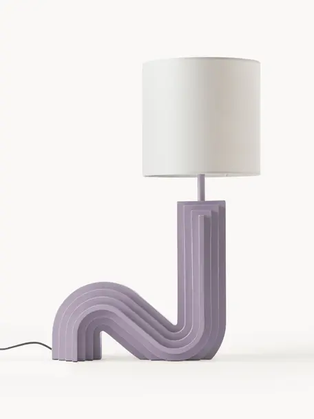 Lampa stołowa Luomo, Złamana biel, lila, Ø 24 x W 61 cm