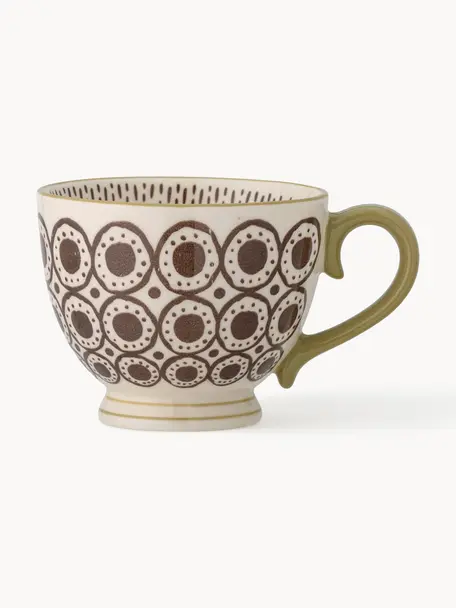 Taza artesanal Maple, Cerámica de gres, Gris pardo, beige claro, Ø 11 x Al 9 cm, 420 ml