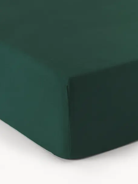 Flanelové napínací prostěradlo Biba, Tmavě zelená, Š 200 cm, D 200 cm, V 25 cm