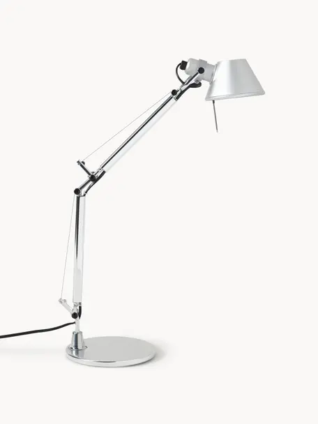 Lampa na psací stůl Tolomeo Micro, Stříbrná, Š 43 cm, V 37 cm