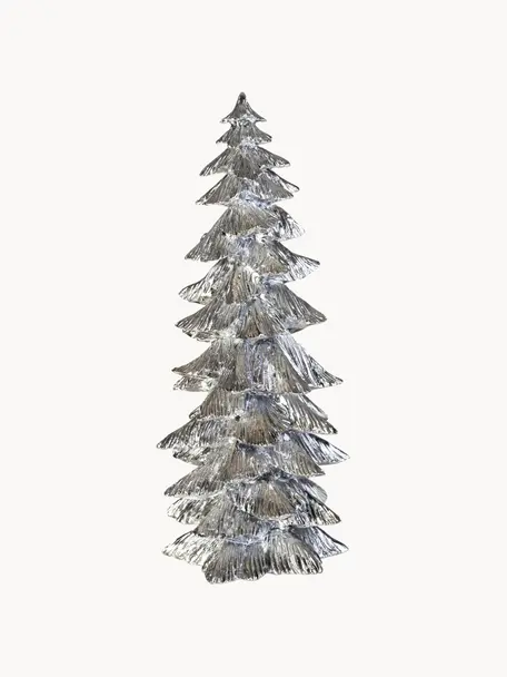 Handgefertigter Deko-Baum Tree, Kunststoff, Silberfarben, Ø 10 x H 20 cm