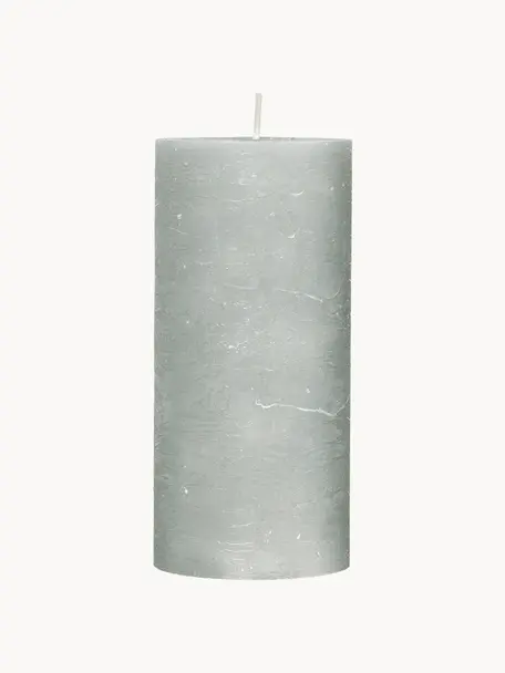 Bougie pilier artisanale Rustic, Paraffine, Gris clair, Ø 7 x haut. 15 cm