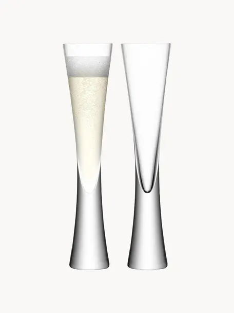 Champagnefluiten Moya, 2 stuks, Glas, Transparant, Ø 6 x H 25 cm, 170 ml