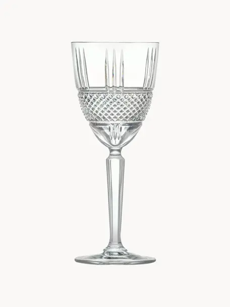 Copas de vino blanco de cristal con relieve Oasis, 6 uds.