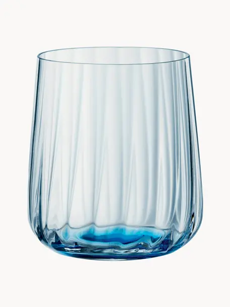 Kristall-Wassergläser Lifestyle, 2 Stück, Kristallglas, Blau, Ø 8 x H 9 cm, 340 ml