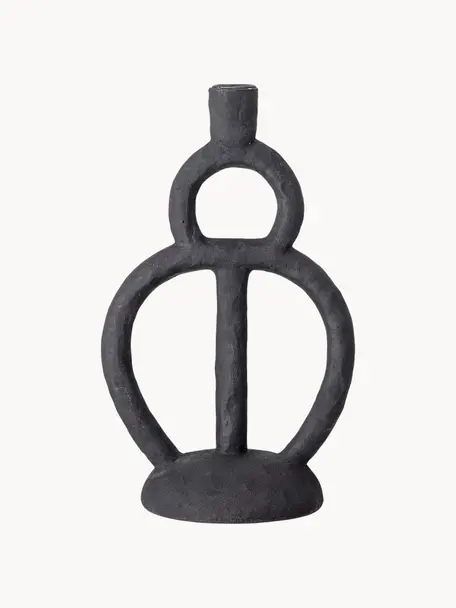 Candelabro di design Kika, Poliresina, Nero, Larg. 18 x Alt. 29 cm