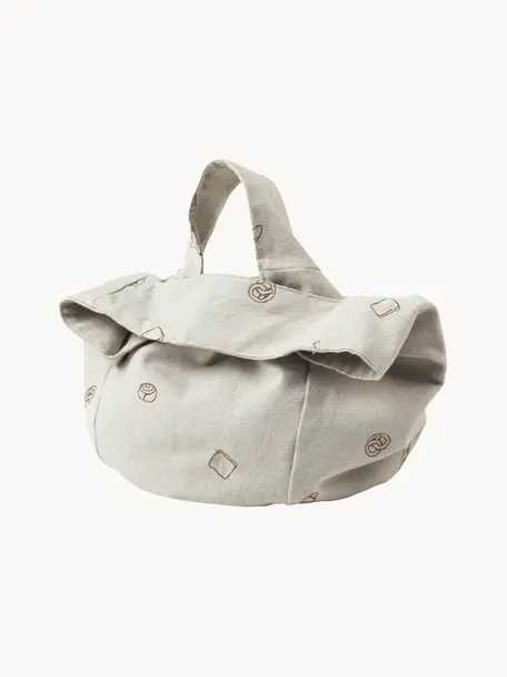 Sac à pain en coton avec motif de pâtisserie Bread, 100 % coton, Beige, brun, Ø 22 x haut. 22 cm