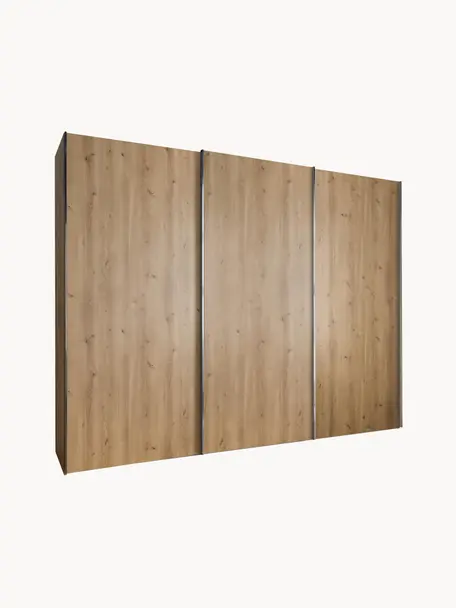 Schwebetürenschrank Monaco, 3-türig, Korpus: Holzwerkstoff, foliert, Leisten: Metall, beschichtet, Holz, B 279 x H 217 cm
