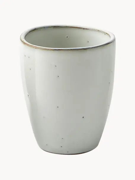 Mugs artisanaux Nordic Sand, 6 pièces, Grès cérame, Gris clair, Ø 8 x haut. 10 cm, 250 ml
