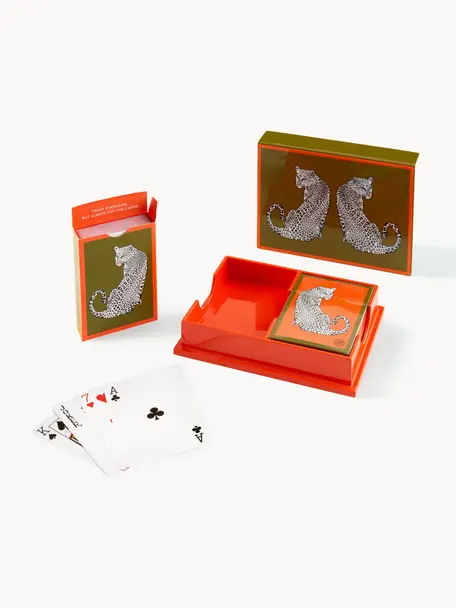 Spielkarten-Set Leopard, Kunststoff, Papier, Leopard, Set mit verschiedenen Grössen