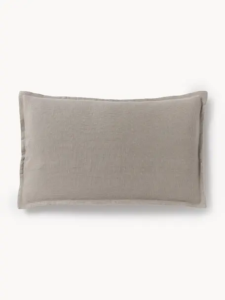 Housse de coussin 45x45 en lin Lanya, 100 % lin pur

Par sa nature, le lin a un toucher plutôt rugueux et un aspect naturellement froissé. La grande résistance à la déchirure rend le lin résistant à l'abrasion et à l'usure, Taupe, larg. 40 x long. 60 cm