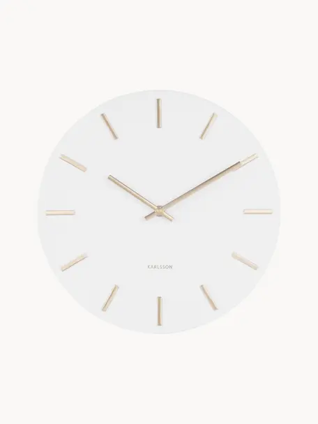 Reloj de pared Charm, Acero pintado, Blanco, Ø 30