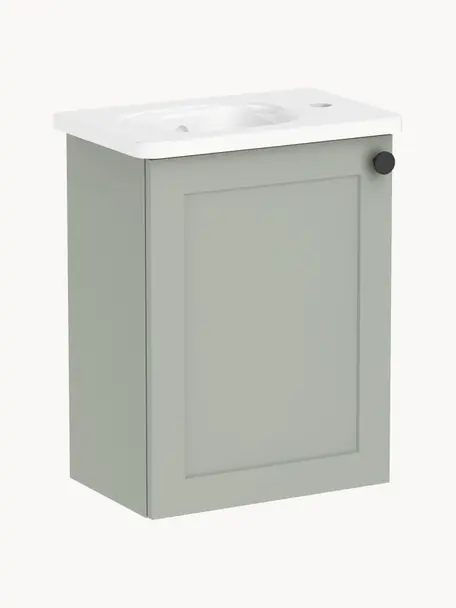 Waschtisch mit Unterschrank Rafaella, 45 cm Breite, Griff: Aluminium, beschichtet, Grün, B 45 x H 58 cm