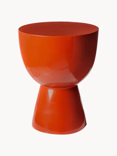 Table d'appoint ronde Tam Tam, Plastique, laqué, Rouge, Ø 36 x haut. 46 cm