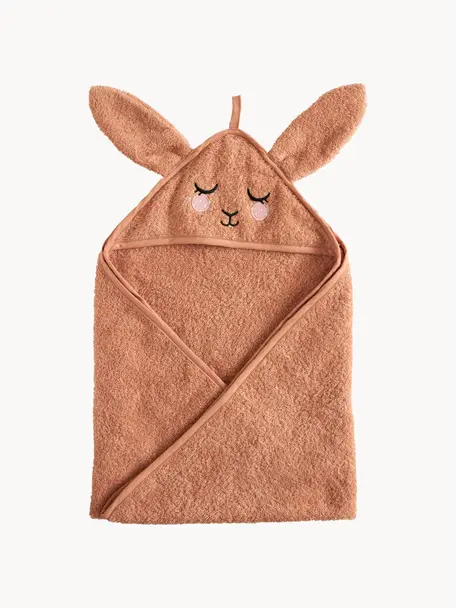 Ręcznik dla dzieci z bawełny organicznej Bunny, 100% bawełna organiczna z certyfikatem GOTS, Nugatowy, S 72 x D 72 cm