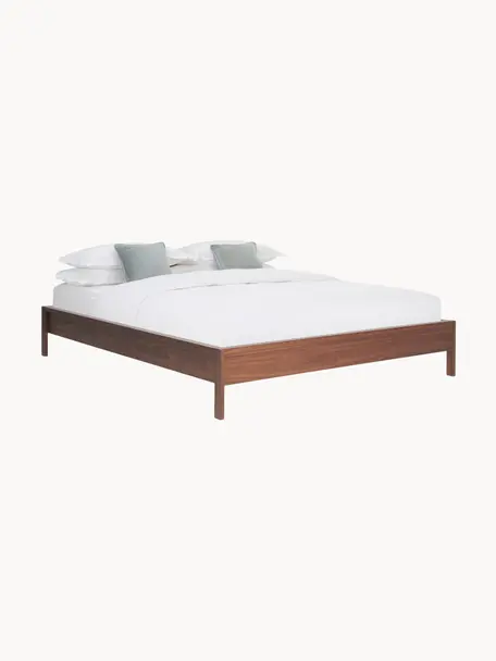 Dřevěná postel Tammy, Dřevo s dýhou z ořechu, Ořechové dřevo, Š 160 cm, D 200 cm