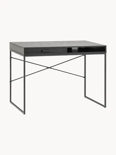 Pracovný stôl Seaford, Čierna, Š 110 x H 45 cm