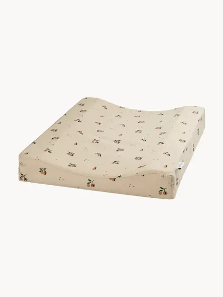 Matelas à langer Fritz, Blanc crème, vert, pêche, larg. 50 x long. 65 cm