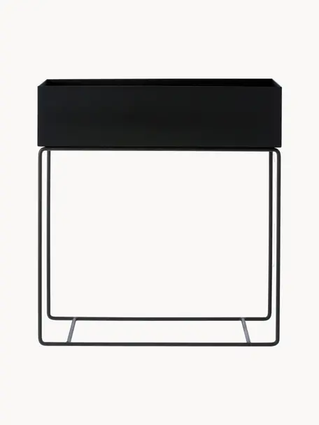 Übertopf Plant Box, Stahl, pulverbeschichtet, Schwarz, B 60 x H 65 cm