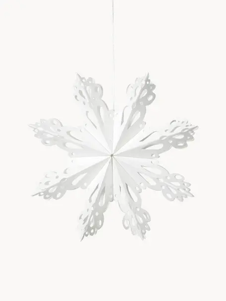 Adorno para colgar copo de nieve Snowflake, Ø 30 cm, Papel, Blanco, Ø 15 cm