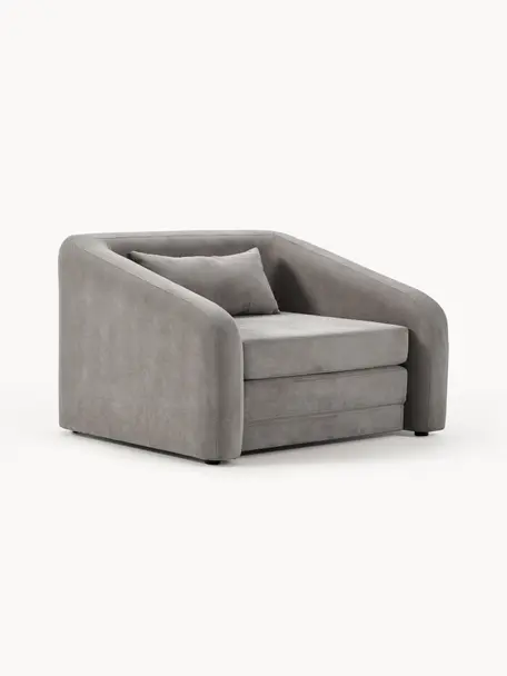 Fauteuil convertible Eliot, Tissu gris foncé, larg. 100 x prof. 94 cm