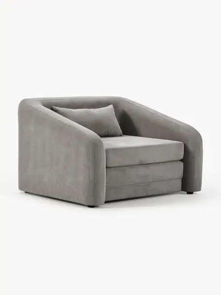 Fauteuil convertible Eliot, Tissu gris foncé, larg. 100 x prof. 94 cm