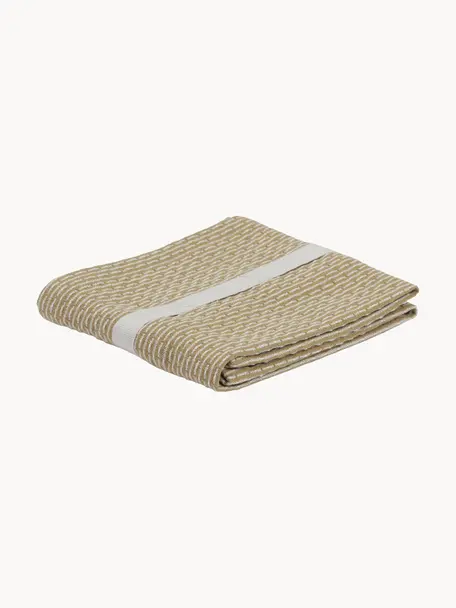 Ręcznik kuchenny z bawełny organicznej Lupin, 100% bawełna organiczna z certyfikatem GOTS, Beżowy, biały, S 35 x D 60 cm