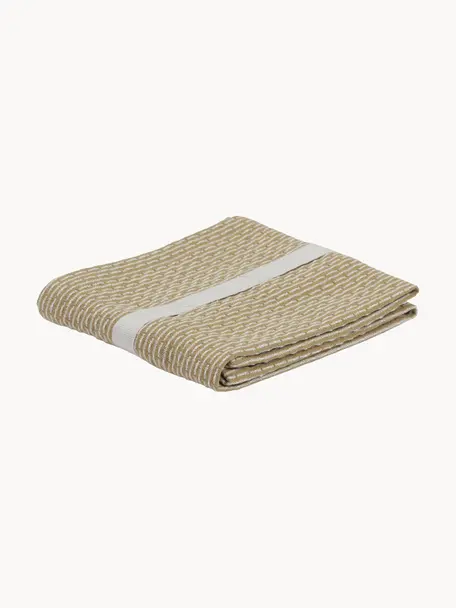 Torchon en coton bio Lupin, 100 % coton bio, certifié GOTS, Beige, blanc, larg. 35 x long. 60 cm