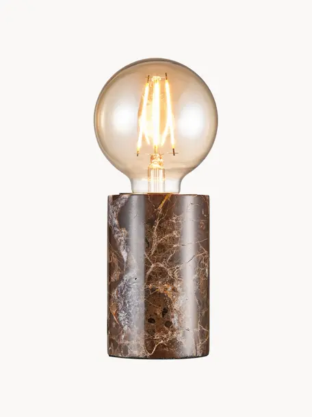 Kleine tafellamp Siv van marmer, Lampvoet: marmer, Bruin, gemarmerd, Ø 6 x H 10 cm