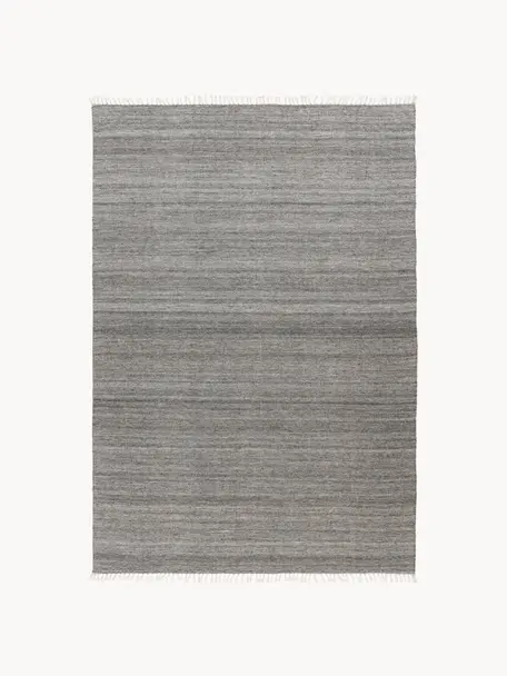 Ręcznie tkany dywan wewnętrzny/zewnętrzny Nador, 100% polietylen, Ciemny szary, S 80 x D 150 cm (Rozmiar XS)