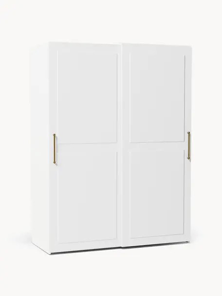 Armario modular Charlotte, 2 puertas correderas (150 cm), diferentes variantes, Estructura: tablero aglomerado revest, Blanco, Interior Classic (An 150 x Al 236 cm)