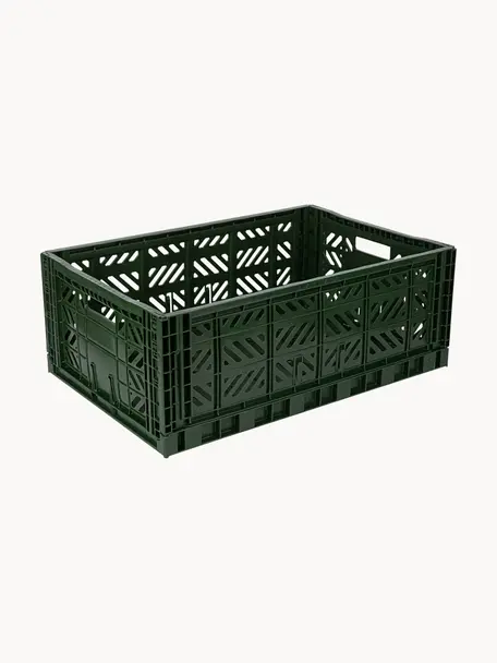 Klappbare Aufbewahrungsbox Maxi, B 60 cm, Kunststoff, Dunkelgrün, B 60 x T 40 cm