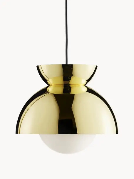 Kleine Design Pendelleuchte Butterfly, Lampenschirm: Metall, beschichtet, Goldfarben, glänzend, Ø 21 x H 19 cm