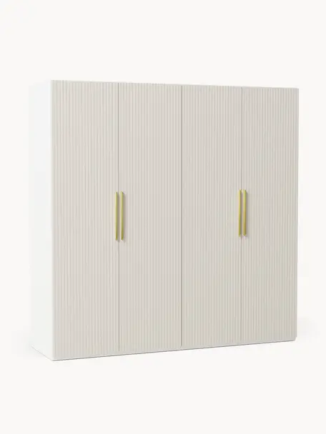 Modulární skříň s otočnými dveřmi Simone, šířka 200 cm, více variant, Dřevo, světle béžová, Interiér Basic, Š 200 x V 200 cm
