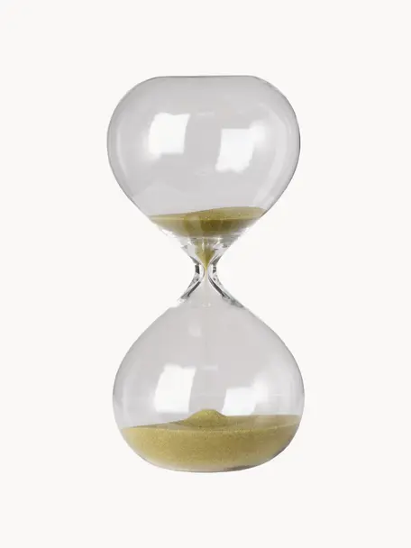 Glazen zandloper Ball, 30 Minuten, Goudkleurig, Ø 10 x H 20 cm