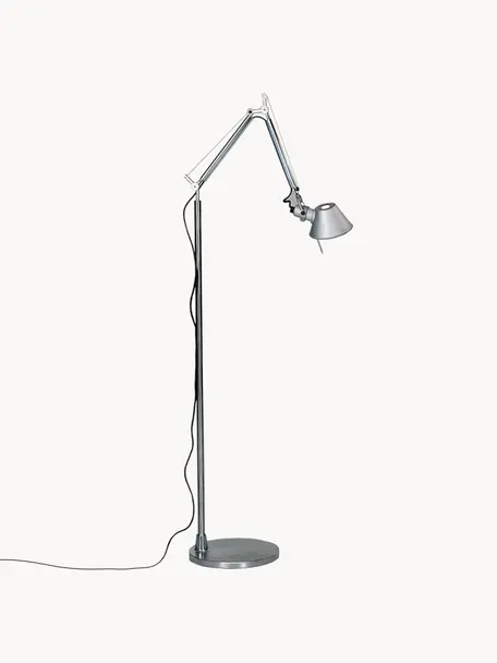 Liseuse orientable Tolomeo Micro, Aluminium, enduit, Argenté, haut. 136 cm