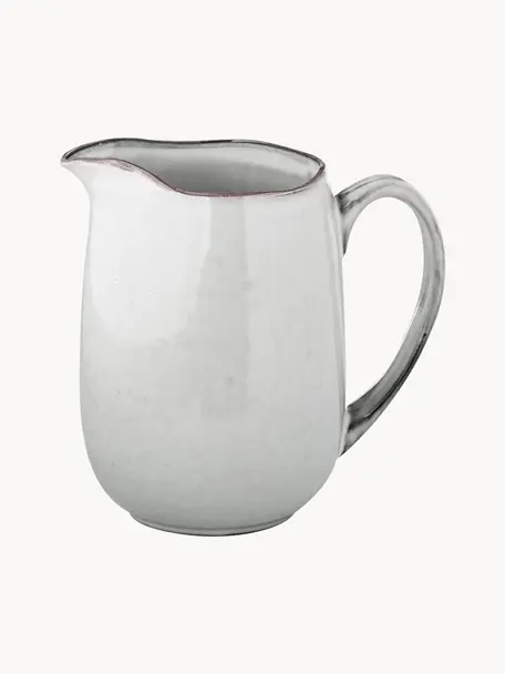 Ručne vyrobený džbán na mlieko Nordic Sand, 1 l, Kamenina, Svetlosivá, strakatá, Š 17 x V 16 cm