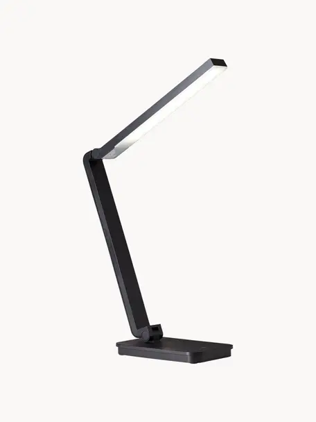 Große Dimmbare LED-Schreibtischlampe Tori, Lampenfuß: Kunststoff, Schwarz, B 11 x H 61 cm