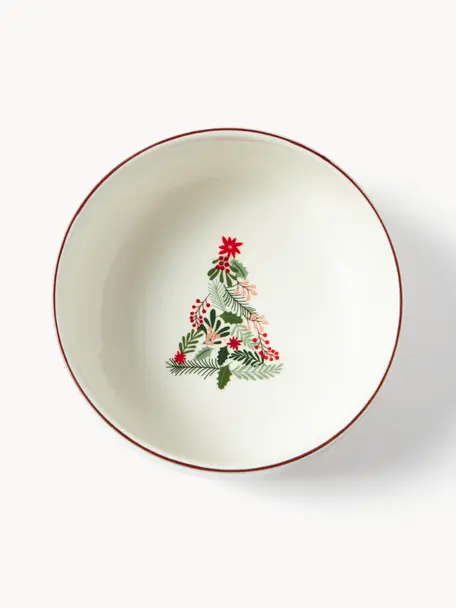 Weihnachtliche Schälchen Eve aus Porzellan, 4 Stück, Porzellan, glänzend, Mehrfarbig, Ø 14 x H 6 cm