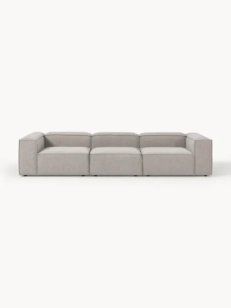 Modulares Sofa Lennon (4-Sitzer) aus Bouclé, Bezug: Bouclé (100 % Polyester) , Gestell: Massives Kiefernholz, Spe, Bouclé Taupe, B 327 x T 119 cm