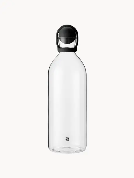 Botella con tapón Cool-It, 1,5 L, Botella: vidrio, Negro, transparente, 1,5 L