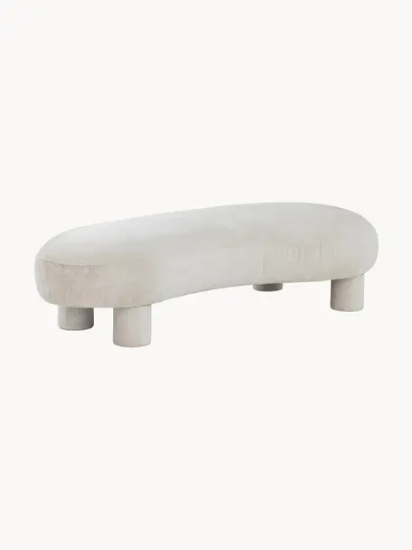 Zamatová lavica s čalúnením Coconina, Zamatová krémovobiela, Š 160 x H 80 cm