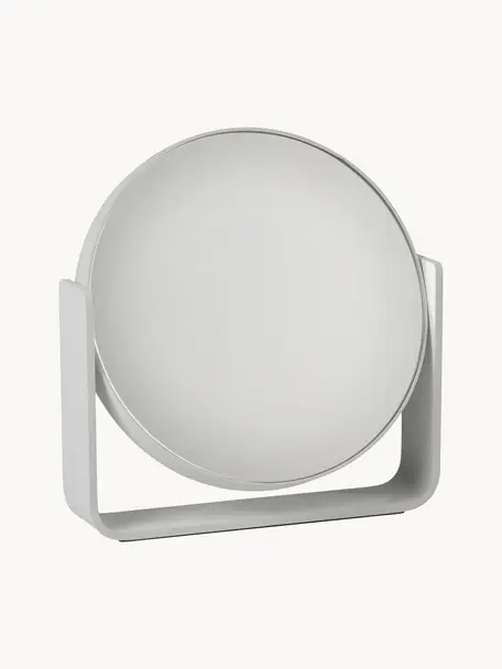 Okrúhle kozmetické zrkadlo so zväčšením Ume, Svetlosivá, Š 19 x V 20 cm