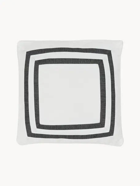 Copricuscino Arte, 100% poliestere, Bianco, nero, Larg. 45 x Lung. 45 cm