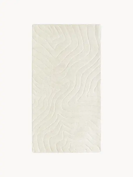 Tapis en laine tuftée main Aaron, Blanc crème, larg. 160 x long. 230 cm (taille M)