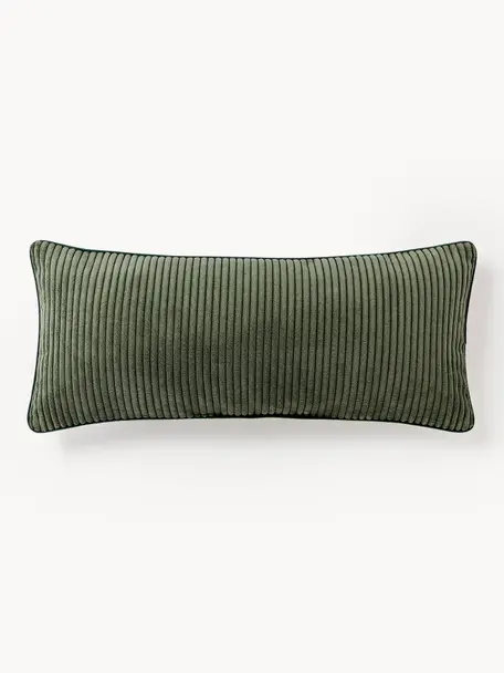 Poduszka ze sztruksu Kylen, Oliwkowy zielony, S 30 x D 70 cm