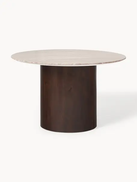 Table ronde en manguier Abby, Ø 120 cm, Beige, bois de manguier, Ø 120 cm